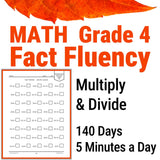 Math Grade 4 Fact Fluency Worksheet with Division Problems