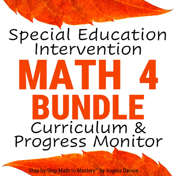 4th Grade Special Education Math Curriculum and Progress Monitor Assessments | PDF Download