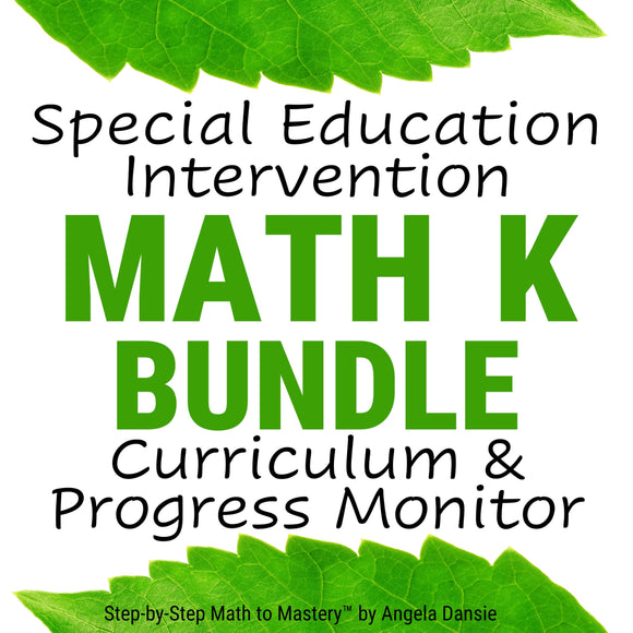 Kindergarten Special Education Math Curriculum and Progress Monitor Assessments | PDF Download