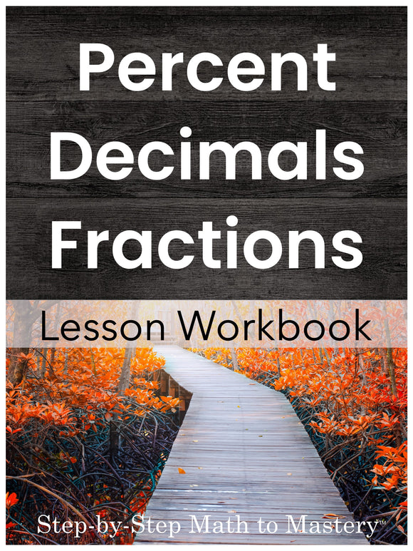 Percent Decimals Fractions Percentage Word PRoblems
