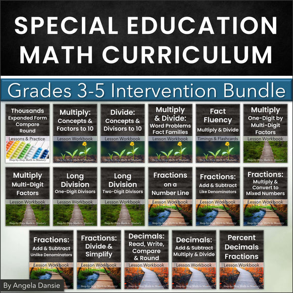 Special Education Math Curriculum Intervention Bundle Grades 3, 4, 5
